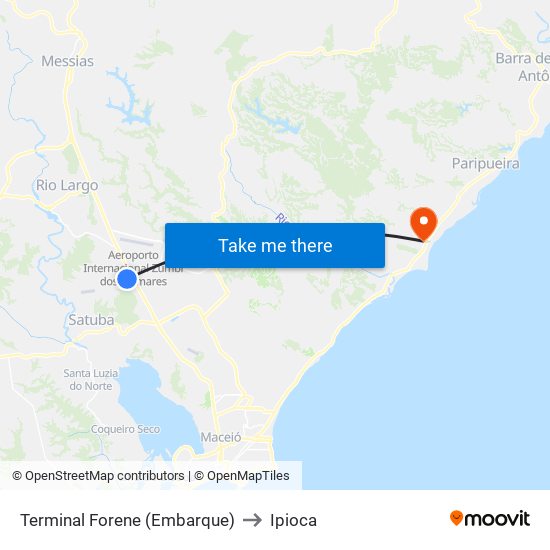 Terminal Forene (Embarque) to Ipioca map