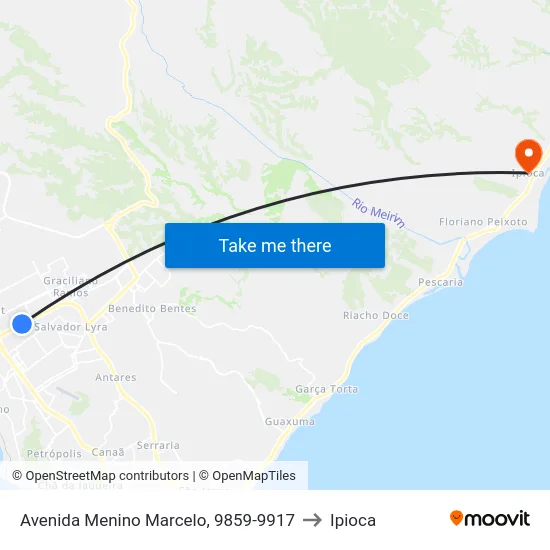 Avenida Menino Marcelo, 9859-9917 to Ipioca map