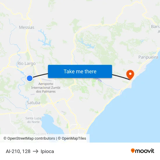 Al-210, 128 to Ipioca map