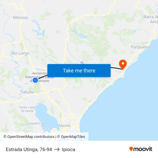 Estrada Utinga, 76-94 to Ipioca map