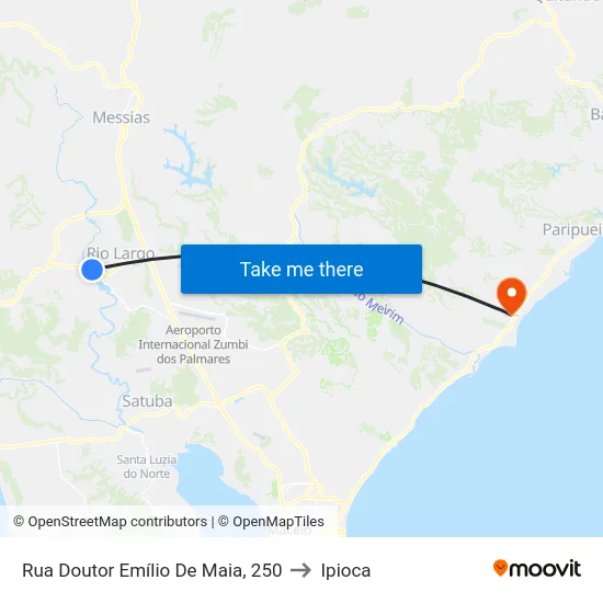 Rua Doutor Emílio De Maia, 250 to Ipioca map