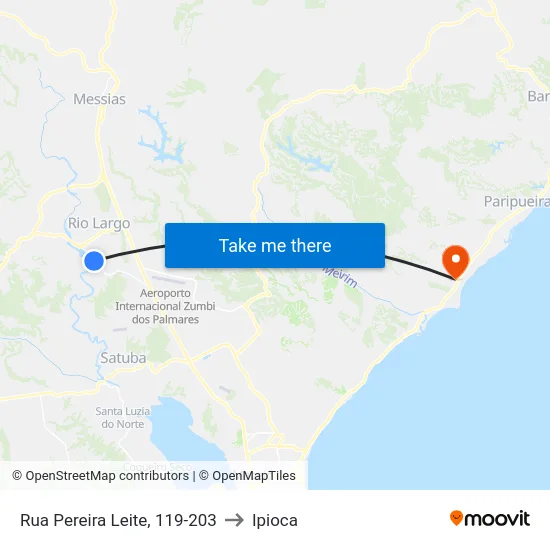 Rua Pereira Leite, 119-203 to Ipioca map