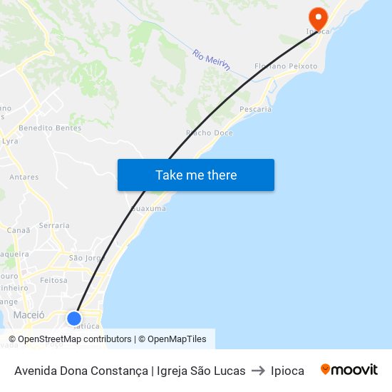 Avenida Dona Constança | Igreja São Lucas to Ipioca map