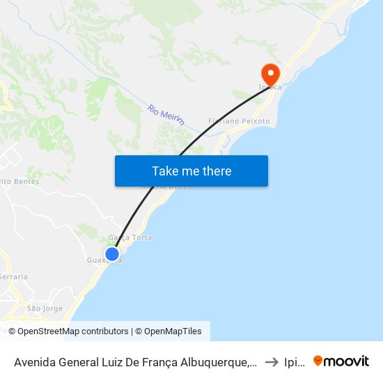 Avenida General Luiz De França Albuquerque, 18 | Sesc Guaxuma to Ipioca map