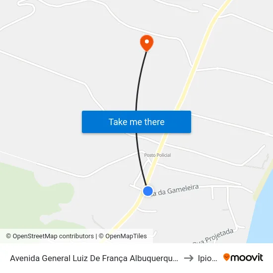 Avenida General Luiz De França Albuquerque, 25 to Ipioca map