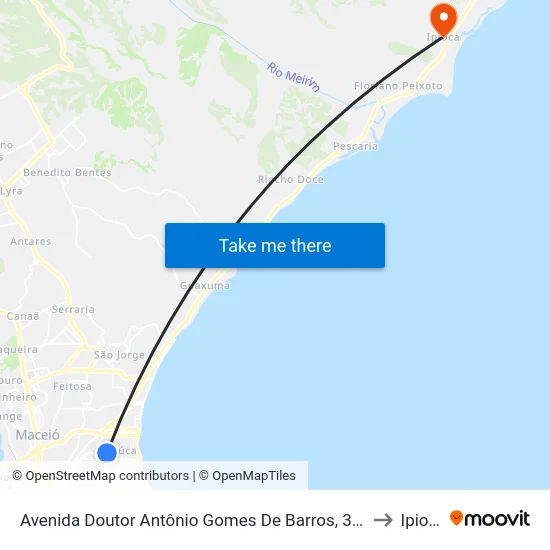 Avenida Doutor Antônio Gomes De Barros, 311-397 to Ipioca map