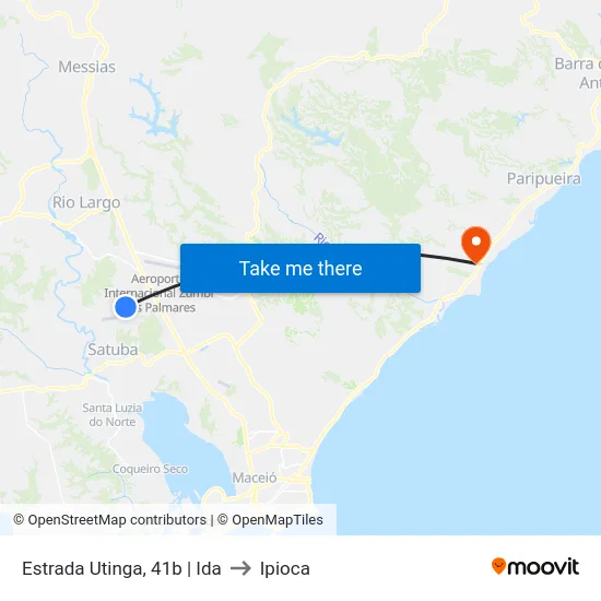 Estrada Utinga, 41b | Ida to Ipioca map