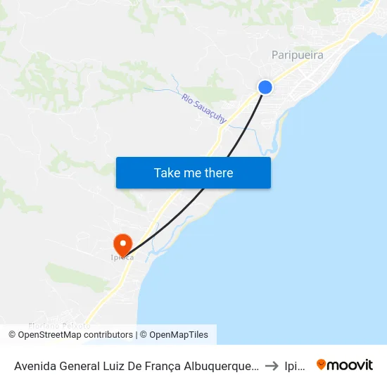 Avenida General Luiz De França Albuquerque, 1291-1357 to Ipioca map