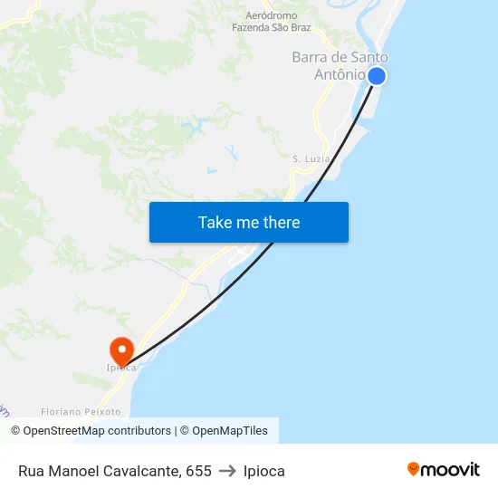 Rua Manoel Cavalcante, 655 to Ipioca map