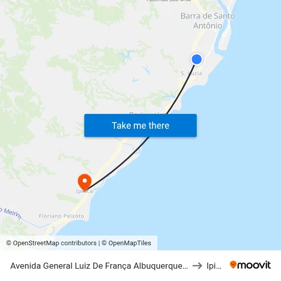 Avenida General Luiz De França Albuquerque, 4468-4500 to Ipioca map