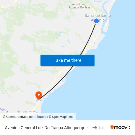 Avenida General Luiz De França Albuquerque, 6579-6605 to Ipioca map