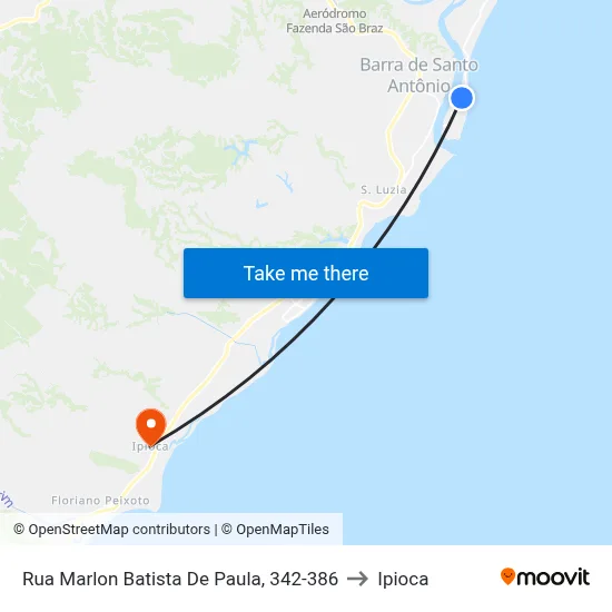 Rua Marlon Batista De Paula, 342-386 to Ipioca map