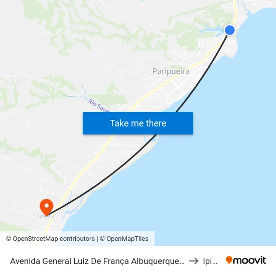 Avenida General Luiz De França Albuquerque, 5222-5338 to Ipioca map