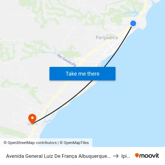Avenida General Luiz De França Albuquerque, 4259-4307 to Ipioca map