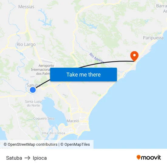 Satuba to Ipioca map