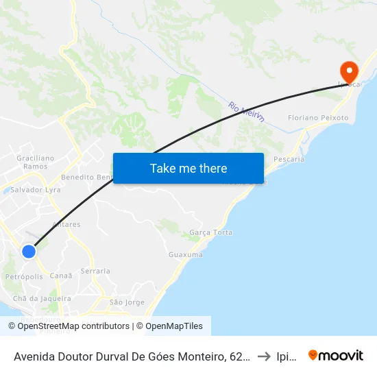 Avenida Doutor Durval De Góes Monteiro, 6246 | Volare to Ipioca map