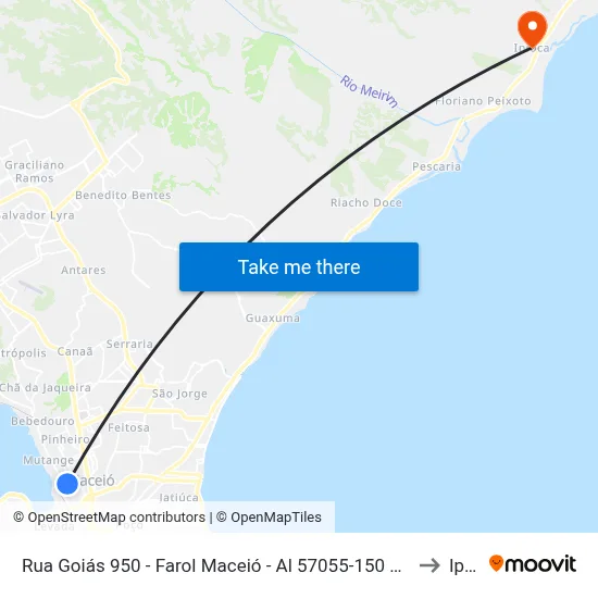 Rua Goiás 950 - Farol Maceió - Al 57055-150 República Federativa Do Brasil to Ipioca map