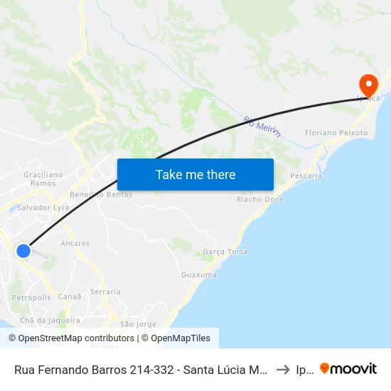 Rua Fernando Barros 214-332 - Santa Lúcia Maceió - Al República Federativa Do Brasil to Ipioca map
