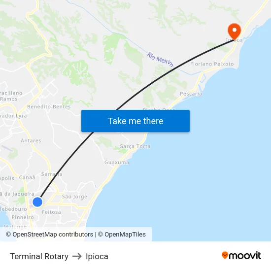 Terminal Rotary to Ipioca map