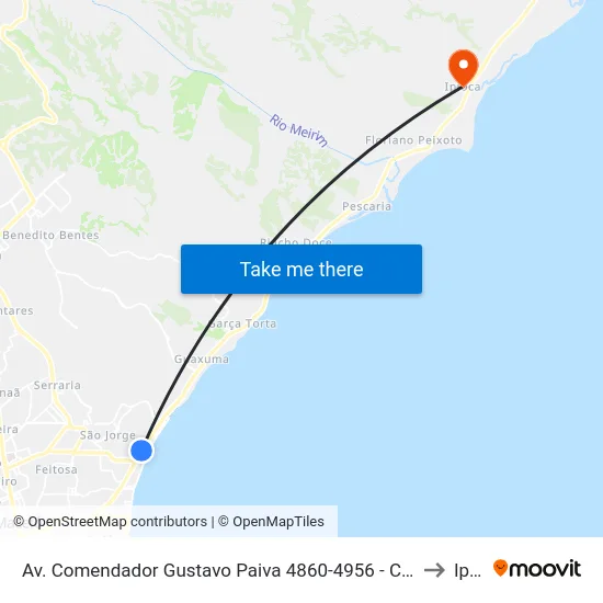 Av. Comendador Gustavo Paiva 4860-4956 - Cruz Das Almas Maceió - Al Brasil to Ipioca map