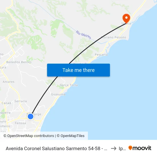 Avenida Coronel Salustiano Sarmento 54-58 - São Jorge Maceió - Al 57044-060 Brasil to Ipioca map