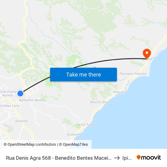 Rua Denis Agra 568 - Benedito Bentes Maceió - Al Brasil to Ipioca map
