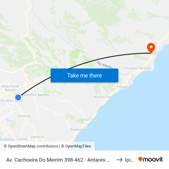 Av. Cachoeira Do Meirim 398-462 - Antares Maceió - Al Brasil to Ipioca map