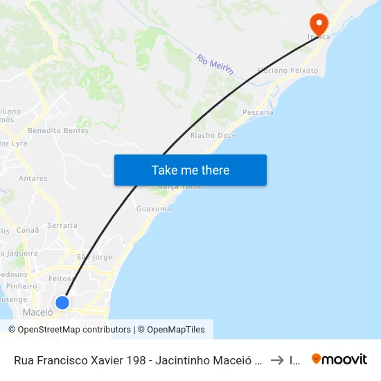 Rua Francisco Xavier 198 - Jacintinho Maceió - Al 57041-090 República Federativa Do Brasil to Ipioca map