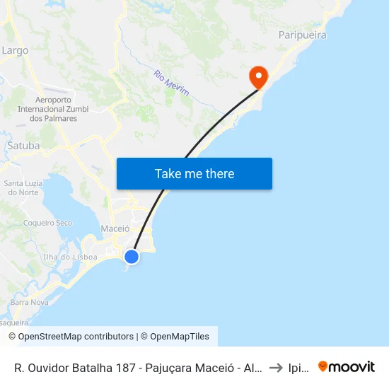R. Ouvidor Batalha 187 - Pajuçara Maceió - Al 57030-130 Brasil to Ipioca map