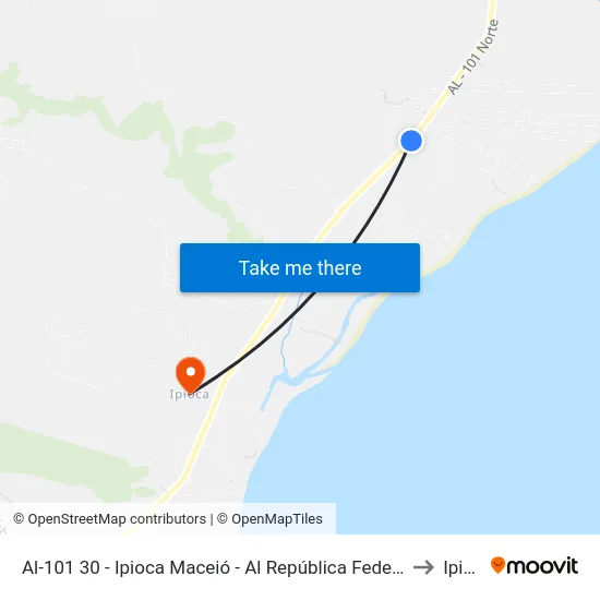Al-101 30 - Ipioca Maceió - Al República Federativa Do Brasil to Ipioca map