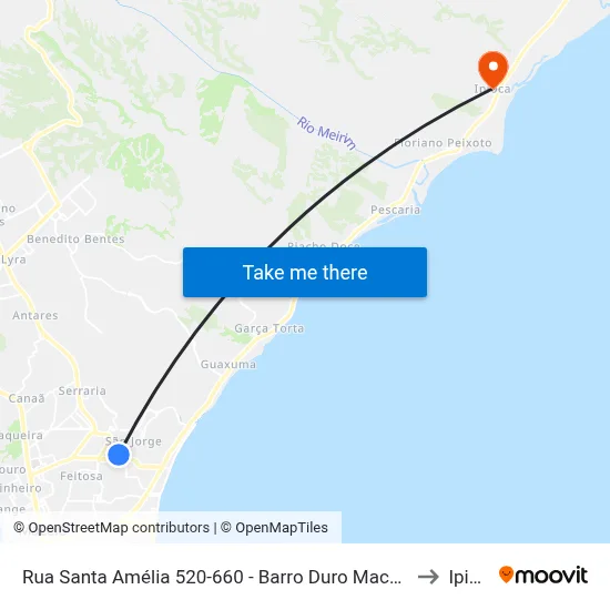 Rua Santa Amélia 520-660 - Barro Duro Maceió - Al Brasil to Ipioca map