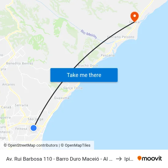 Av. Rui Barbosa 110 - Barro Duro Maceió - Al 57045-053 Brasil to Ipioca map