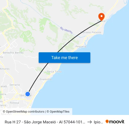 Rua H 27 - São Jorge Maceió - Al 57044-101 Brasil to Ipioca map