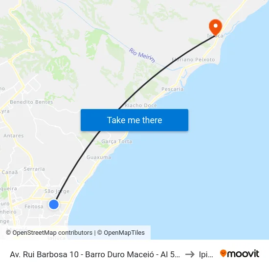 Av. Rui Barbosa 10 - Barro Duro Maceió - Al 57045-053 Brasil to Ipioca map