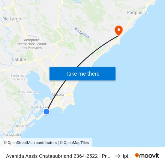 Avenida Assis Chateaubriand 2364-2522 - Prado Maceió - Al Brasil to Ipioca map