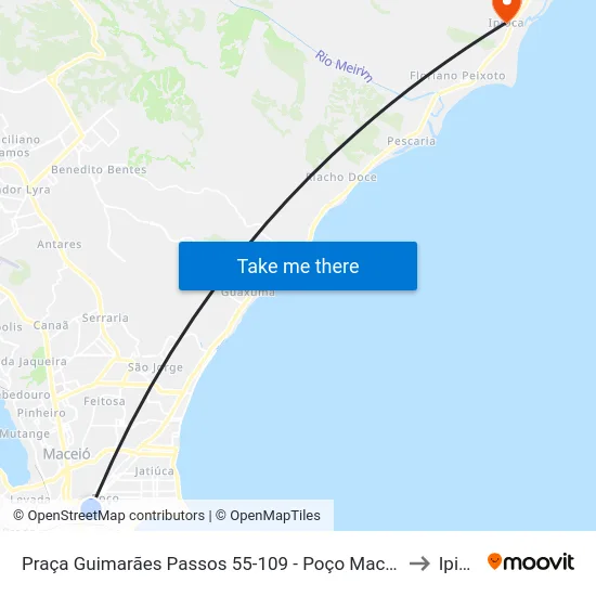 Praça Guimarães Passos 55-109 - Poço Maceió - Al Brasil to Ipioca map