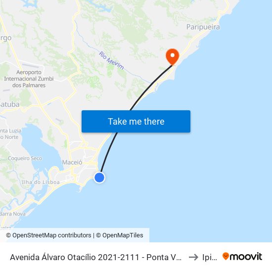 Avenida Álvaro Otacílio 2021-2111 - Ponta Verde Maceió - Al Brasil to Ipioca map