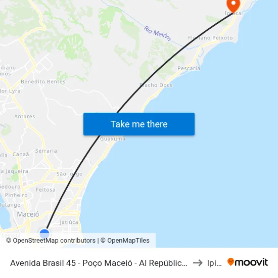 Avenida Brasil 45 - Poço Maceió - Al República Federativa Do Brasil to Ipioca map