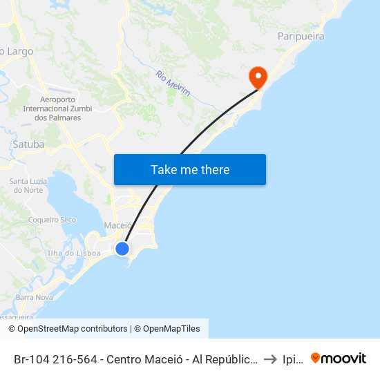 Br-104 216-564 - Centro Maceió - Al República Federativa Do Brasil to Ipioca map