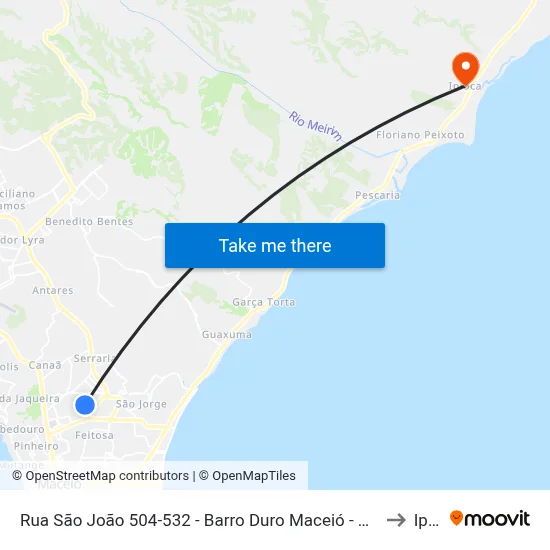 Rua São João 504-532 - Barro Duro Maceió - Al República Federativa Do Brasil to Ipioca map
