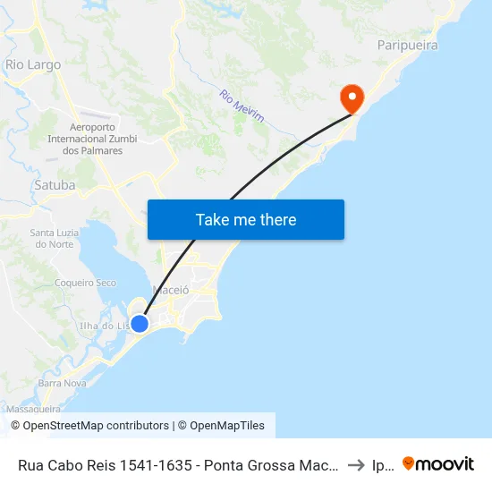 Rua Cabo Reis 1541-1635 - Ponta Grossa Maceió - Al República Federativa Do Brasil to Ipioca map