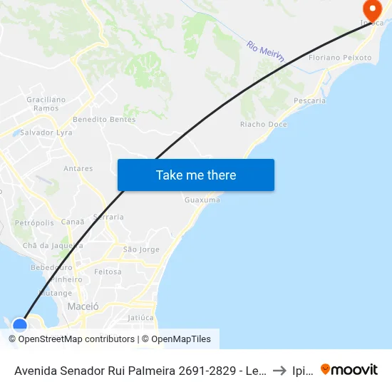 Avenida Senador Rui Palmeira 2691-2829 - Levada Maceió - Al Brasil to Ipioca map