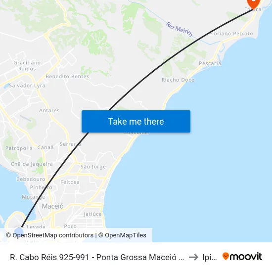 R. Cabo Réis 925-991 - Ponta Grossa Maceió - Al 57014-260 Brasil to Ipioca map