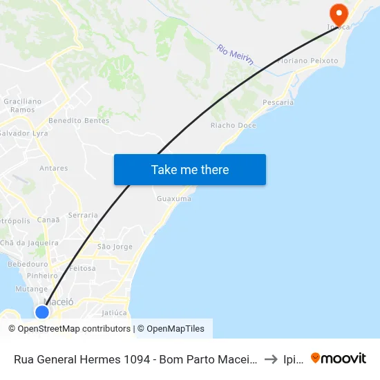 Rua General Hermes 1094 - Bom Parto Maceió - Al 57017-200 Brasil to Ipioca map