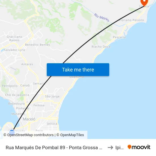 Rua Marquês De Pombal 89 - Ponta Grossa Maceió - Al Brasil to Ipioca map