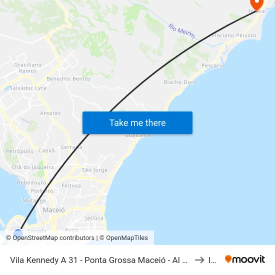 Vila Kennedy A 31 - Ponta Grossa Maceió - Al 57014-630 República Federativa Do Brasil to Ipioca map