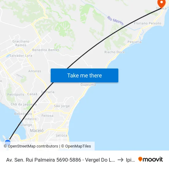 Av. Sen. Rui Palmeira 5690-5886 - Vergel Do Lago Maceió - Al Brasil to Ipioca map