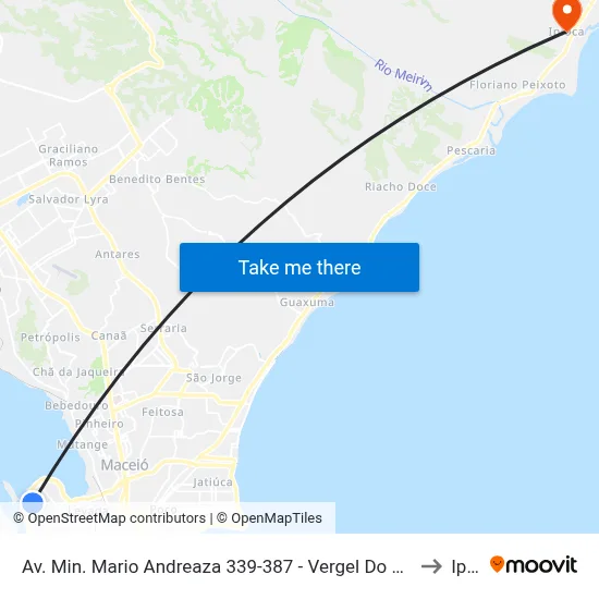 Av. Min. Mario Andreaza 339-387 - Vergel Do Lago Maceió - Al 57015-880 Brasil to Ipioca map