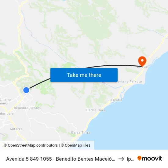 Avenida 5 849-1055 - Benedito Bentes Maceió - Al República Federativa Do Brasil to Ipioca map