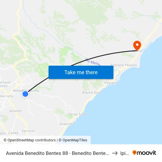 Avenida Benedito Bentes 88 - Benedito Bentes Maceió - Al Brasil to Ipioca map